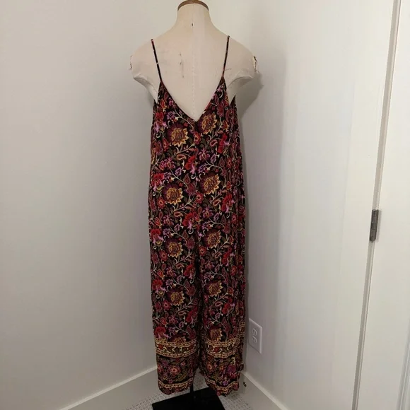 Anthropologie Kachel 12 Floral Jumpsuit ~ Wide Crop Leg Boho Festival Y2K - Picture 4 of 10